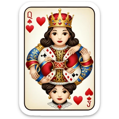 Jack, queen, and king of hearts, and clubs sticker
