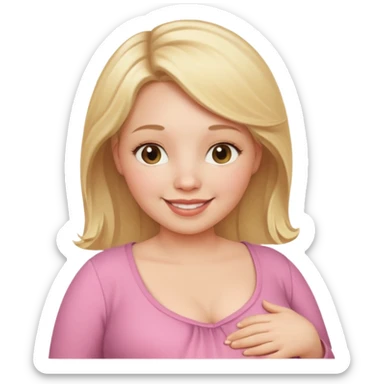 pregnant white woman with blonde hair sticker