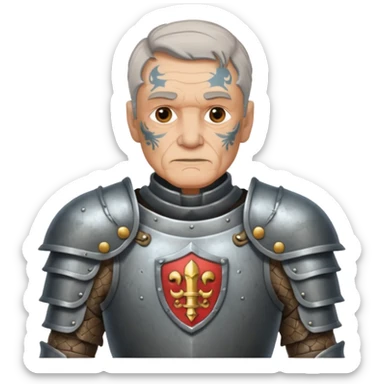 elderly tattooed knight, tattooed shoulder sticker