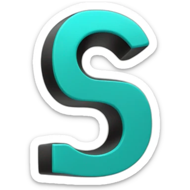 black lowercase letter "t" with a turquose cursor bar to the right of it sticker