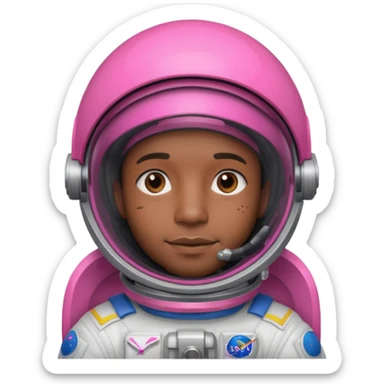  black man Astronaut with Pink Visors sticker