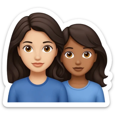 Rizada rubia y amiga ondulada pelinegra sticker