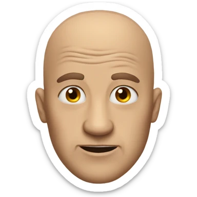 Man with bald head acting like a crazy person that looks special  sticker