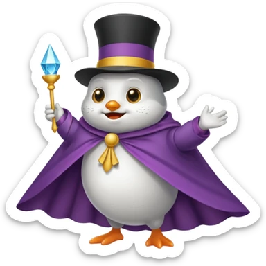 Cod fish with magicians cape sticker