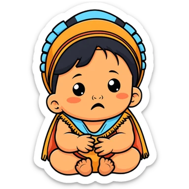 crying Indian baby sticker