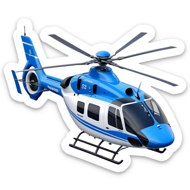 Eurocopter EC135 - Airbus Helicopters (Model Year: 2020) (Iconic colour: Blue and white) sticker