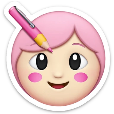 Coloring book with simple line drawings, slightly colored with marker strokes, felt-tip marker beside it, clean flat style, soft colors, emoji-style. sticker