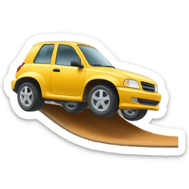 Car sliding down hill sticker