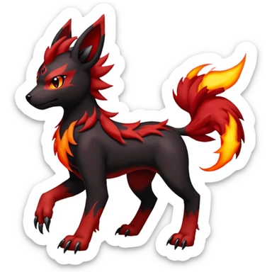 Meloetta-Litten-Houndoom-Guilmon-Darkrai-Pokémon-Fakémon-fusion-hybrid-creature sticker