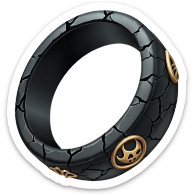 iOS sticker, cursed ring, black shades, red crack, minimal sticker