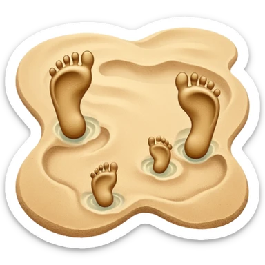 two footprints: child and adult sticker