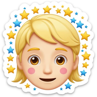cartoon emoji sticker with a dizzy face and stars around the head, colorful and cheerful, no text, suitable for WhatsApp and Instagram sticker