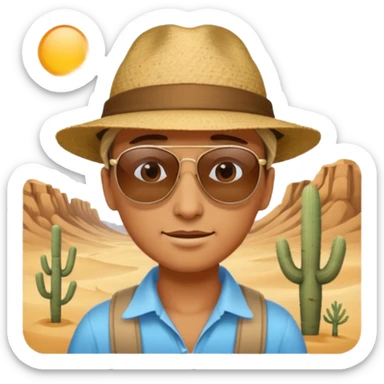 person living in desert sticker