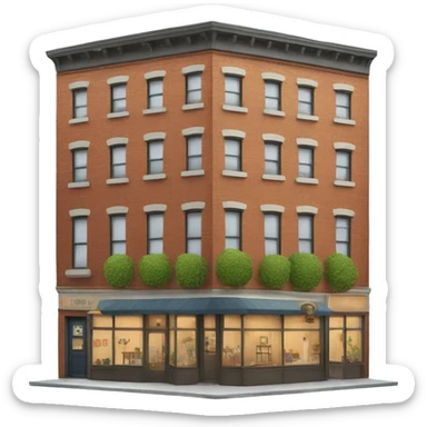 NYC style apartment with shop on the bottom  sticker