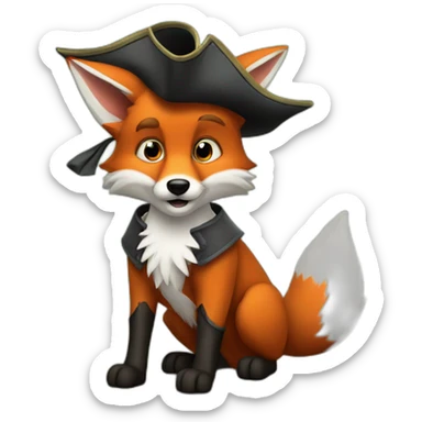 Foxy the pirate fox sticker