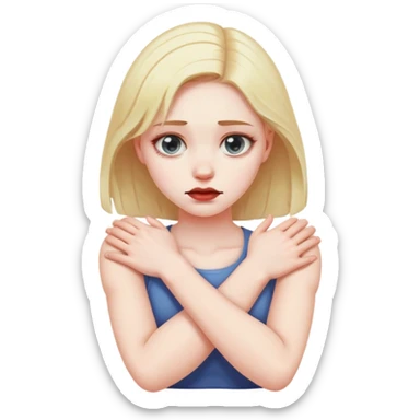 Arms crossed grabbing a neck dead face girl sticker