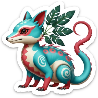  exotic tropical ornate Asian painted cyber-Sleuth-Loyd-Garmaddon-Litten-Linoone-Noibat-Fakémon-Pokémon-Vernid-creature sticker