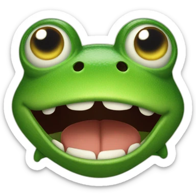 angry frog shakes fist in rage sticker