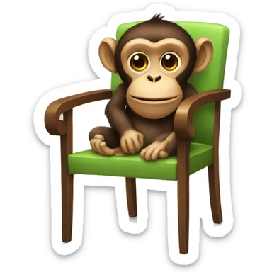 Monkey was sitting on a chair  sticker
