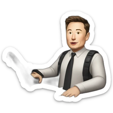 Elon musk riding in a Tesla cyber truck  sticker