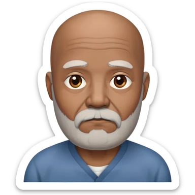 "- Nam
- 70 tuổi
- Da nâu
- Đầu không có tóc
- Râu bạc, mặt buồn
" sticker