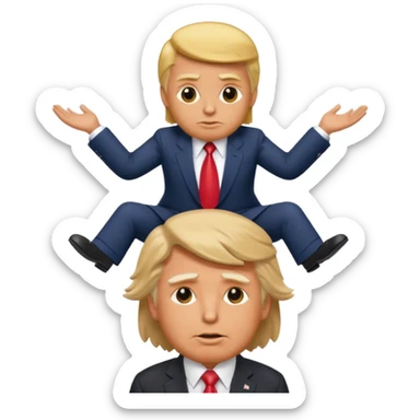 Cockapoo sitting on donalds trumps head sticker