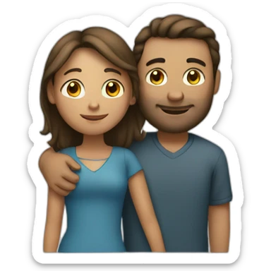 man and woman standing in an embrace sticker
