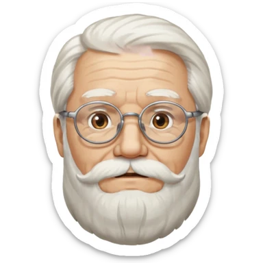 old man with long hair and beard wearing glasses  sticker