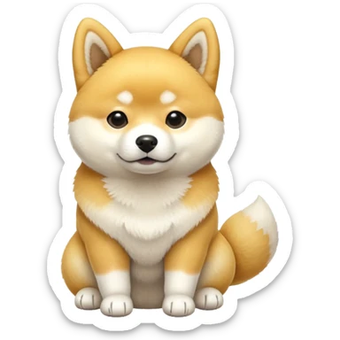 Yellow and white Shiba Inu sticker