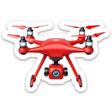 Red Drone – parcel grip + LED light, Courier Drones. sticker