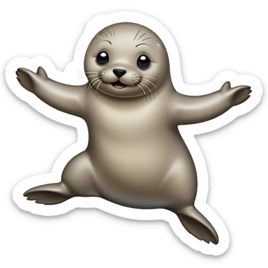 A seal grooves to the beat, dancing joyfully on the ice with flips and twirls! sticker