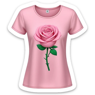 A 3D cartoon rose-pink women’s top with short sleeves, soft fabric texture, gentle lighting, isolated on plain background. plain top. sticker