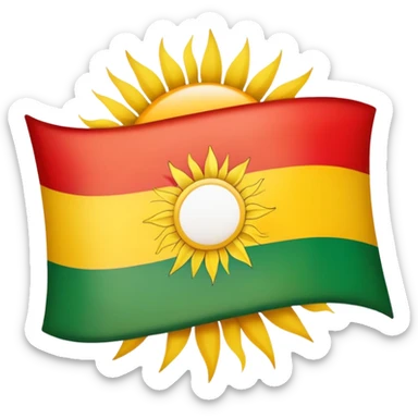 A iphone flag emoji. Its a kurdistan emoji with a sun in the middle but accurate  sticker