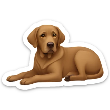 Brown Labrador resting indoors peacefully sticker