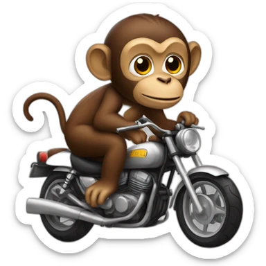 brown monkey with motorcycle sticker