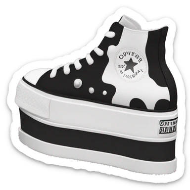 Black and white platform converse platform shoes sticker
