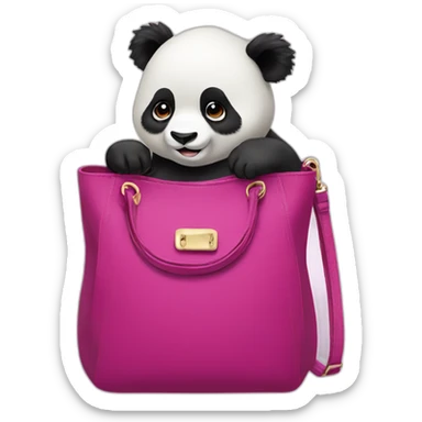 Panda with fashionable purse sticker