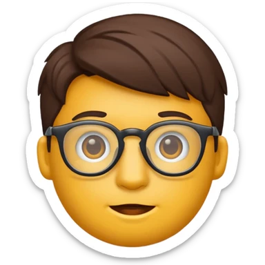 Erstelle mir eine Emoji von einem Jungen. Herkunft: Südamerika, Jung und Gutaussehend, mit durchsichtiger Brille und anderer Frisur  sticker
