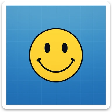 Frame 4: Background is mostly gradient, blue tint increasing, first faint grid lines appear, smiley face unchanged sticker