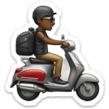 Le rappeur jul sur un scooter sticker
