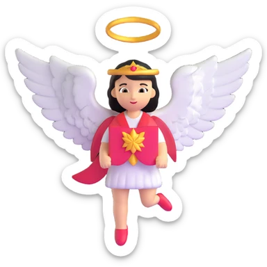 Guardian angel with protective wings sticker