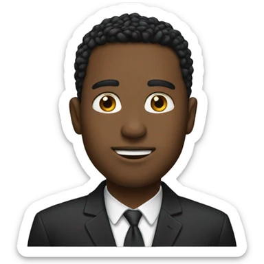 the emoji must be a black male in a suit with a high top  sticker