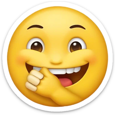 Emoji qui se mord le doigt avec un regard de côté  sticker