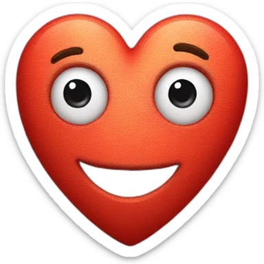 Heart with pleading eyes smiling sticker