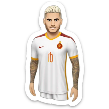 Mauro icardi avec les cheveux blanc avec le maillot de galatasaray sticker