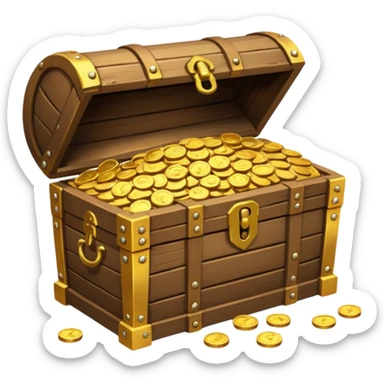 treasure chest with pirate golds in it sticker