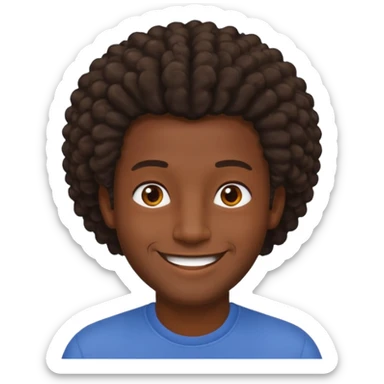 coily hair mens image sticker