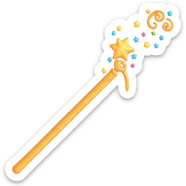magic wand with frosting swirl and sparkles sticker