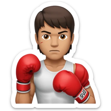 Boxer ,with a mullet haircut sticker