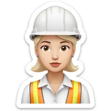 arquitectA MUJER con casco blanco  sticker